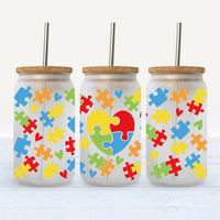 Autism Heart (UVDTF Cup Wrap Only- Glass Can Not Included)
