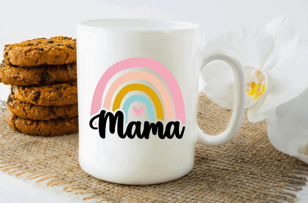 Mama- Pink Rainbow Mug